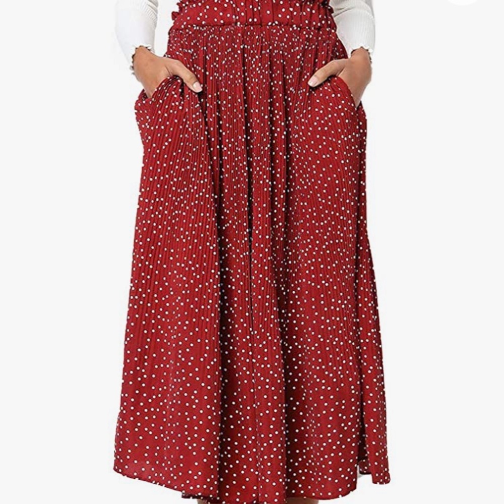 Polka Dot MIDI skirt with Elastic Waist